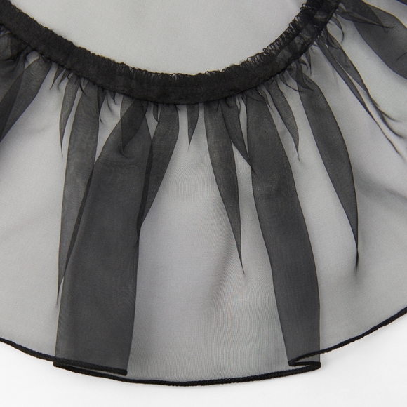 Ultra rare ara black ruffle organza detachable collar - Picture 2 of 4